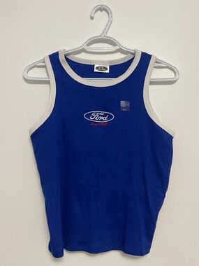 Ford Royal Blue Tank with Cream Logo and Red Script